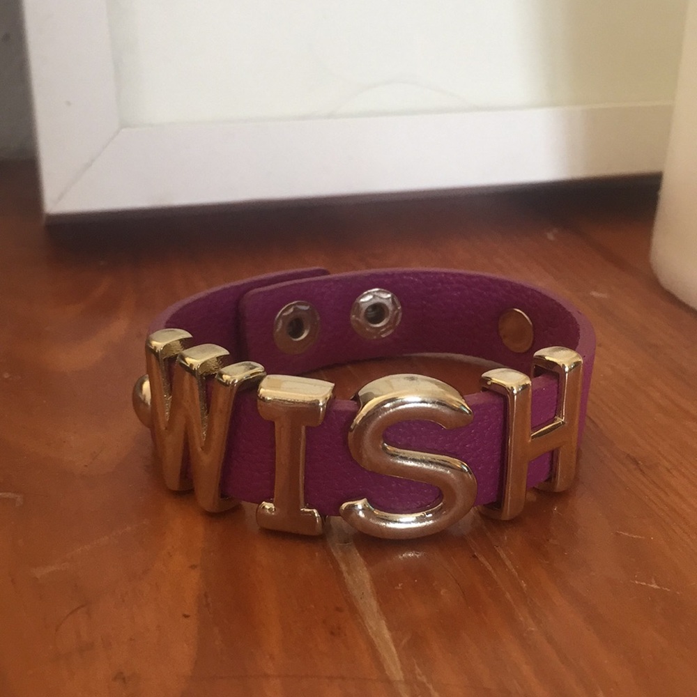 Leather snap wish bracelet